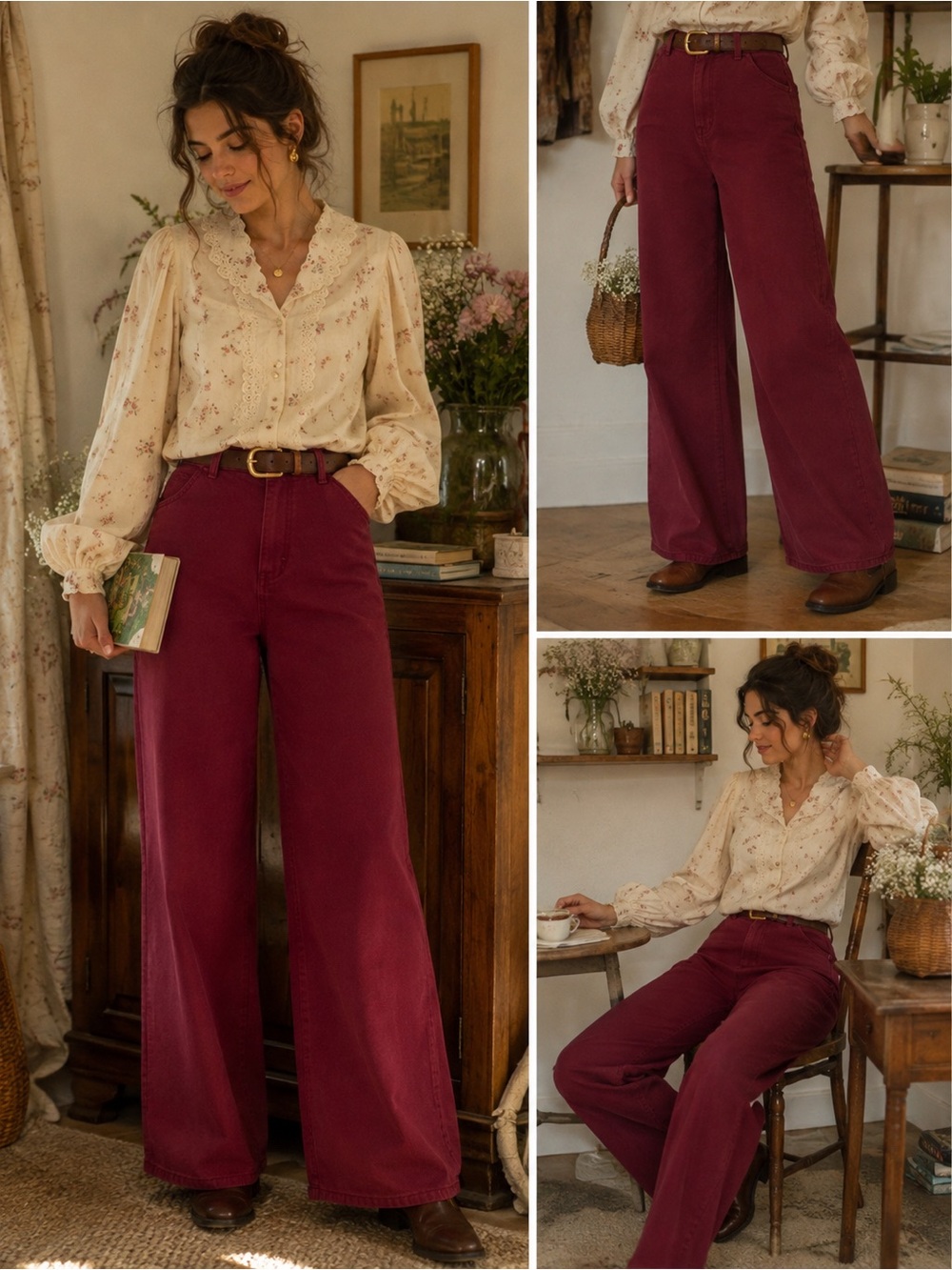 NWT We The Free The Stride Jeans 29 Burgundy Red Straight Leg Free People